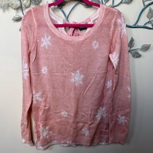 ❤️Lauren Conrad light sweater peach snowflake Small EUC CLEARANCE